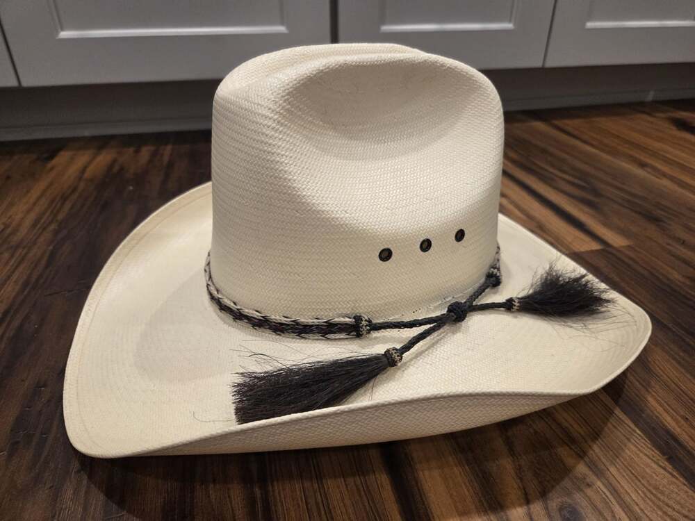 Resistol Cowboy Hat Size 7 Long Oval 8x Genuine Shantung Panama Straw